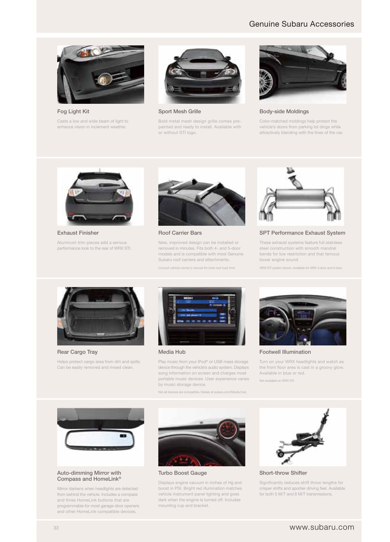 2010 Subaru Impreza WRX Brochure Page 2